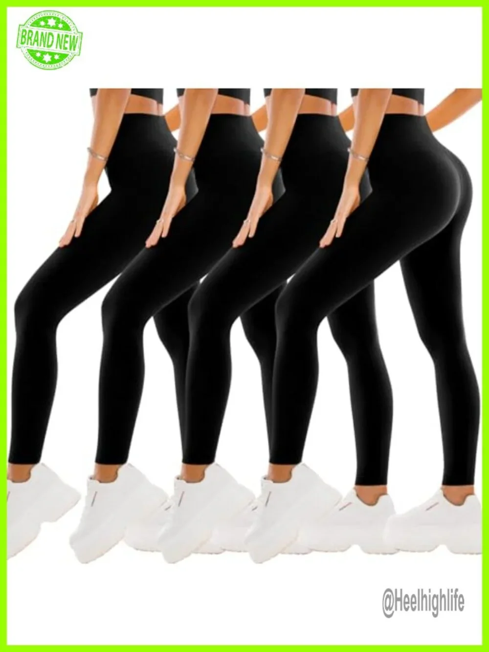 Buttery Soft High Waisted Yoga Leggings 4 Pack - Workout Pants